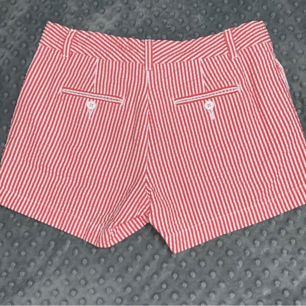 Gap CITY SHORTS Womens Size 0 Red White Striped Shorts Stretchy